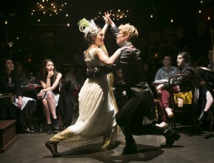 Phillipa Soo and Lucas Steele in the opera "Natasha, Pierre and the Great Comet of 1812."
