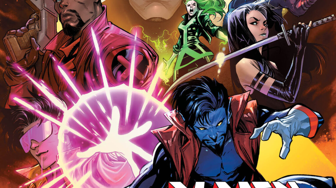 different x-men characters such as nightcrawler, cersei, professor x, psylocke and others in action poses on the cover of the book which says x-men expansion